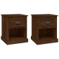 vidaXL Nachttische 2 Stk. Braun Eiche 39x39x47,5 cm Holzwerkstoff