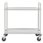 vidaXL 2-Stufiger Servierwagen 96,5 x 55 x 90 cm Edelstahl vidaXL 2-Stufiger Servierwagen 96,5 x 55 x 90 cm Edelstahl