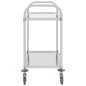 vidaXL 2-Stufiger Servierwagen 96,5 x 55 x 90 cm Edelstahl vidaXL 2-Stufiger Servierwagen 96,5 x 55 x 90 cm Edelstahl