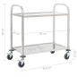 vidaXL 2-Stufiger Servierwagen 96,5 x 55 x 90 cm Edelstahl vidaXL 2-Stufiger Servierwagen 96,5 x 55 x 90 cm Edelstahl