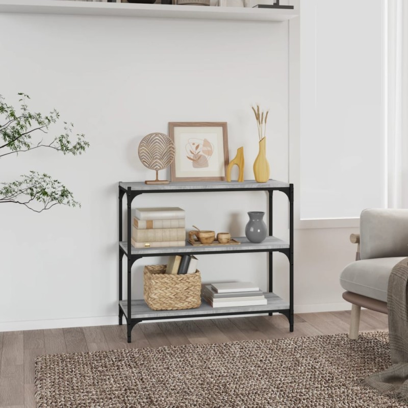 vidaXL Bücherregal Grau Sonoma 80x33x70,5 cm Holzwerkstoff und Stahl vidaXL Bücherregal Grau Sonoma 80x33x70,5 cm Holzwerkstoff und Stahl