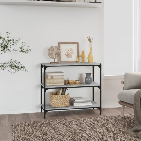 vidaXL Bücherregal Grau Sonoma 80x33x70,5 cm Holzwerkstoff und Stahl