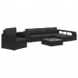 8-tlg. Garten-Lounge-Set mit Auflagen Poly Rattan Schwarz 8-tlg. Garten-Lounge-Set mit Auflagen Poly Rattan Schwarz
