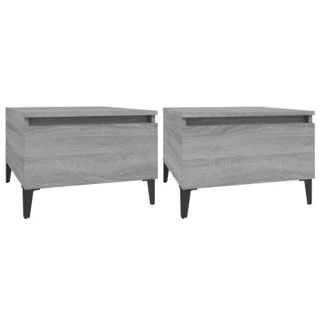 vidaXL Beistelltische 2 Stk. Grau Sonoma 50x46x35 cm Holzwerkstoff