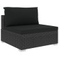 8-tlg. Garten-Lounge-Set mit Auflagen Poly Rattan Schwarz 8-tlg. Garten-Lounge-Set mit Auflagen Poly Rattan Schwarz