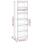 vidaXL Bücherregal/Raumteiler Grau 60x30x199,5 cm Massivholz Kiefer vidaXL Bücherregal/Raumteiler Grau 60x30x199,5 cm Massivholz Kiefer