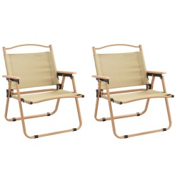 vidaXL Campingstühle 2 Stk. Beige 54x43x59 cm Oxford-Gewebe