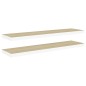 vidaXL Schweberegale 2 Stk. Eiche und Weiß 120x23,5x3,8 cm MDF vidaXL Schweberegale 2 Stk. Eiche und Weiß 120x23,5x3,8 cm MDF