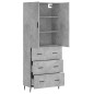 Highboard Betongrau 69,5x34x180 cm Holzwerkstoff Highboard Betongrau 69,5x34x180 cm Holzwerkstoff