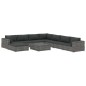 9-tlg. Garten-Lounge-Set mit Auflagen Poly Rattan Grau 9-tlg. Garten-Lounge-Set mit Auflagen Poly Rattan Grau