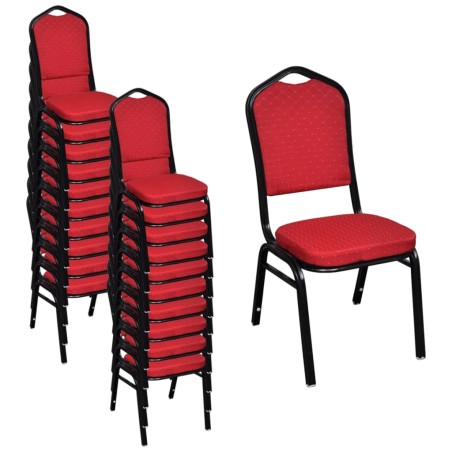 vidaXL Esszimmerstühle 20 Stk. Stoff Rot 