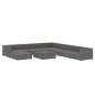 9-tlg. Garten-Lounge-Set mit Auflagen Poly Rattan Grau 9-tlg. Garten-Lounge-Set mit Auflagen Poly Rattan Grau