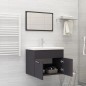 vidaXL Badmöbel-Set Grau Holzwerkstoff vidaXL Badmöbel-Set Grau Holzwerkstoff