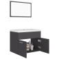 vidaXL Badmöbel-Set Grau Holzwerkstoff vidaXL Badmöbel-Set Grau Holzwerkstoff