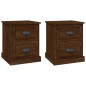vidaXL Nachttische 2 Stk. Braun Eiche 39x39x47,5 cm Holzwerkstoff vidaXL Nachttische 2 Stk. Braun Eiche 39x39x47,5 cm Holzwerkstoff