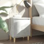 vidaXL Nachttisch mit Massivholz-Beinen Betongrau 40x30x50 cm vidaXL Nachttisch mit Massivholz-Beinen Betongrau 40x30x50 cm