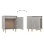 vidaXL Nachttisch mit Massivholz-Beinen Betongrau 40x30x50 cm vidaXL Nachttisch mit Massivholz-Beinen Betongrau 40x30x50 cm