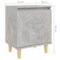 vidaXL Nachttisch mit Massivholz-Beinen Betongrau 40x30x50 cm vidaXL Nachttisch mit Massivholz-Beinen Betongrau 40x30x50 cm