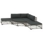 6-tlg. Garten-Lounge-Set mit Kissen Poly Rattan Grau 6-tlg. Garten-Lounge-Set mit Kissen Poly Rattan Grau