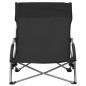 vidaXL Klappbare Strandstühle 2 Stk. Schwarz Stoff vidaXL Klappbare Strandstühle 2 Stk. Schwarz Stoff