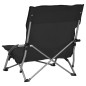 vidaXL Klappbare Strandstühle 2 Stk. Schwarz Stoff vidaXL Klappbare Strandstühle 2 Stk. Schwarz Stoff