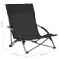vidaXL Klappbare Strandstühle 2 Stk. Schwarz Stoff vidaXL Klappbare Strandstühle 2 Stk. Schwarz Stoff