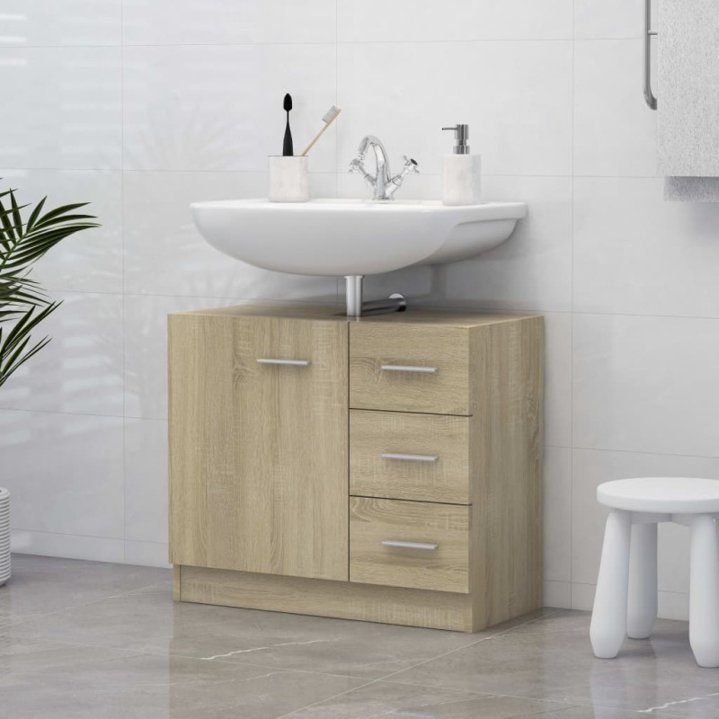 vidaXL Waschbeckenunterschrank Sonoma-Eiche 63x30x54 cm Holzwerkstoff vidaXL Waschbeckenunterschrank Sonoma-Eiche 63x30x54 cm Holzwerkstoff