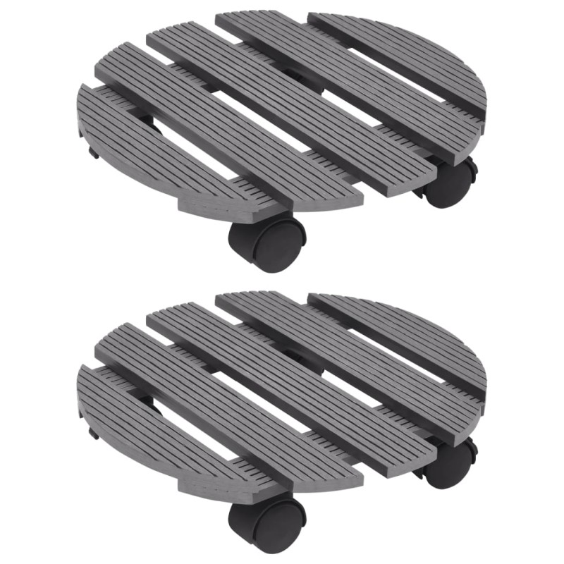 vidaXL Pflanzenroller 2 Stk. Grau Ø30x7,5 cm WPC vidaXL Pflanzenroller 2 Stk. Grau Ø30x7,5 cm WPC