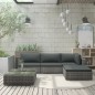 5-tlg. Garten-Lounge-Set mit Auflagen Poly Rattan Grau 5-tlg. Garten-Lounge-Set mit Auflagen Poly Rattan Grau