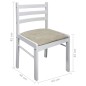 vidaXL Esszimmerstühle 2 Stk. Weiß Gummibaum Massivholz und Samt vidaXL Esszimmerstühle 2 Stk. Weiß Gummibaum Massivholz und Samt
