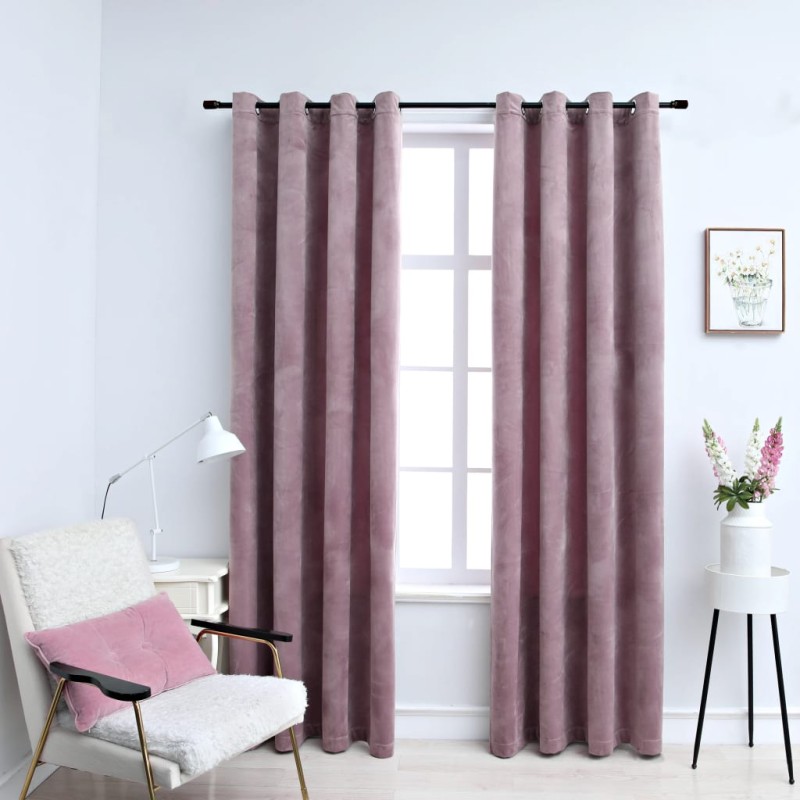 vidaXL Verdunkelungsvorhänge mit Ösen 2 Stk. Samt Antik-Rosa 140x225cm vidaXL Verdunkelungsvorhänge mit Ösen 2 Stk. Samt Antik-Rosa 140x225cm
