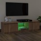 vidaXL TV-Schrank mit LED-Leuchten Braun Eichen-Optik 140x40x35,5 cm vidaXL TV-Schrank mit LED-Leuchten Braun Eichen-Optik 140x40x35,5 cm