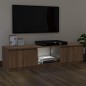 vidaXL TV-Schrank mit LED-Leuchten Braun Eichen-Optik 140x40x35,5 cm vidaXL TV-Schrank mit LED-Leuchten Braun Eichen-Optik 140x40x35,5 cm