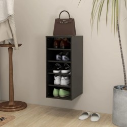 vidaXL Schuhschrank Hochglanz-Schwarz 31,5x35x70 cm Holzwerkstoff