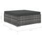 5-tlg. Garten-Lounge-Set mit Auflagen Poly Rattan Grau 5-tlg. Garten-Lounge-Set mit Auflagen Poly Rattan Grau