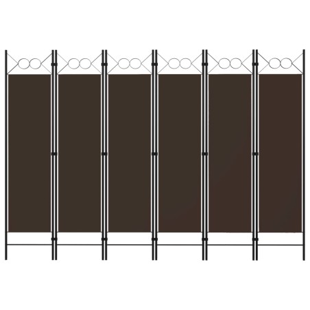 vidaXL 6-tlg. Raumteiler Braun 240 x 180 cm