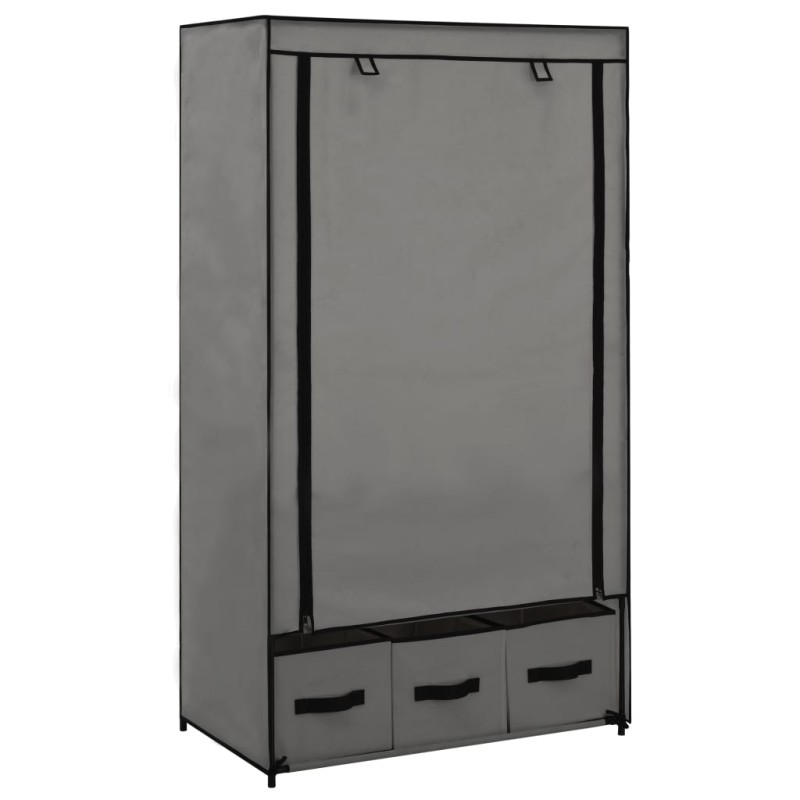 vidaXL Kleiderschrank Grau 87 x 49 x 159 cm Stoff vidaXL Kleiderschrank Grau 87 x 49 x 159 cm Stoff