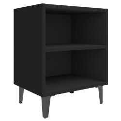 vidaXL Nachttisch mit Metallbeinen Schwarz 40x30x50 cm