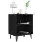 vidaXL Nachttisch mit Metallbeinen Schwarz 40x30x50 cm vidaXL Nachttisch mit Metallbeinen Schwarz 40x30x50 cm