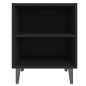 vidaXL Nachttisch mit Metallbeinen Schwarz 40x30x50 cm vidaXL Nachttisch mit Metallbeinen Schwarz 40x30x50 cm