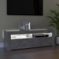 vidaXL TV-Schrank mit LED-Beleuchtung Betongrau 120x35x40 cm