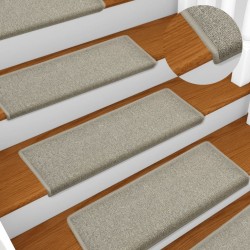 vidaXL Teppich-Treppenstufen 15 Stk. 65x21x4 cm Hellgrau