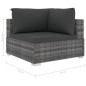11-tlg. Garten-Lounge-Set mit Auflagen Poly Rattan Grau 11-tlg. Garten-Lounge-Set mit Auflagen Poly Rattan Grau