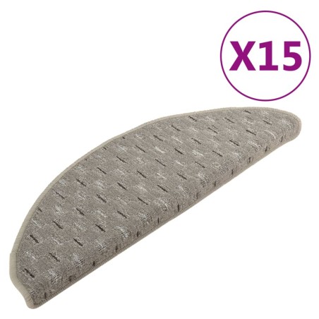 vidaXL Treppenmatten 15 Stk. Grau 65x21x4 cm
