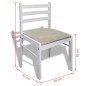 vidaXL Esszimmerstühle 6 Stk. Weiß Massivholz und Samt vidaXL Esszimmerstühle 6 Stk. Weiß Massivholz und Samt