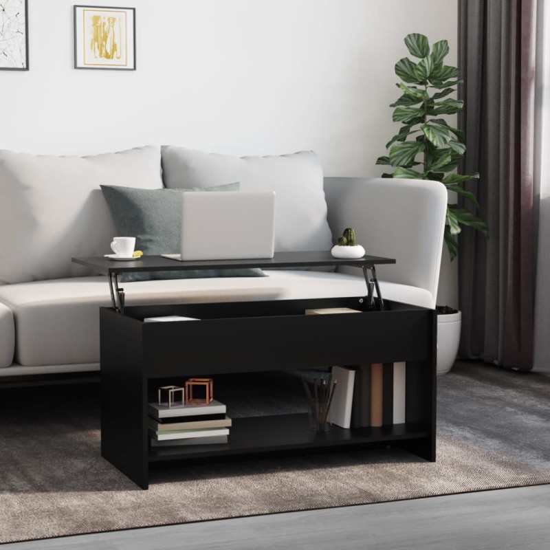 vidaXL Couchtisch Schwarz 102x50x52,5 cm Holzwerkstoff vidaXL Couchtisch Schwarz 102x50x52,5 cm Holzwerkstoff