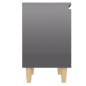 vidaXL Nachttisch mit Massivholz-Beinen Hochglanz-Grau 40x30x50 cm vidaXL Nachttisch mit Massivholz-Beinen Hochglanz-Grau 40x30x50 cm