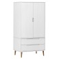 vidaXL Kleiderschrank MOLDE Weiß 90x55x175 cm Massivholz Kiefer vidaXL Kleiderschrank MOLDE Weiß 90x55x175 cm Massivholz Kiefer