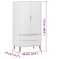 vidaXL Kleiderschrank MOLDE Weiß 90x55x175 cm Massivholz Kiefer vidaXL Kleiderschrank MOLDE Weiß 90x55x175 cm Massivholz Kiefer