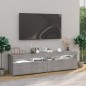 vidaXL TV-Schränke 2 Stk. mit LED-Leuchten Betongrau 75x35x40 cm vidaXL TV-Schränke 2 Stk. mit LED-Leuchten Betongrau 75x35x40 cm
